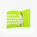 Dynamische schuin lopende zipper wand en beurswand Slope van Eventshop.