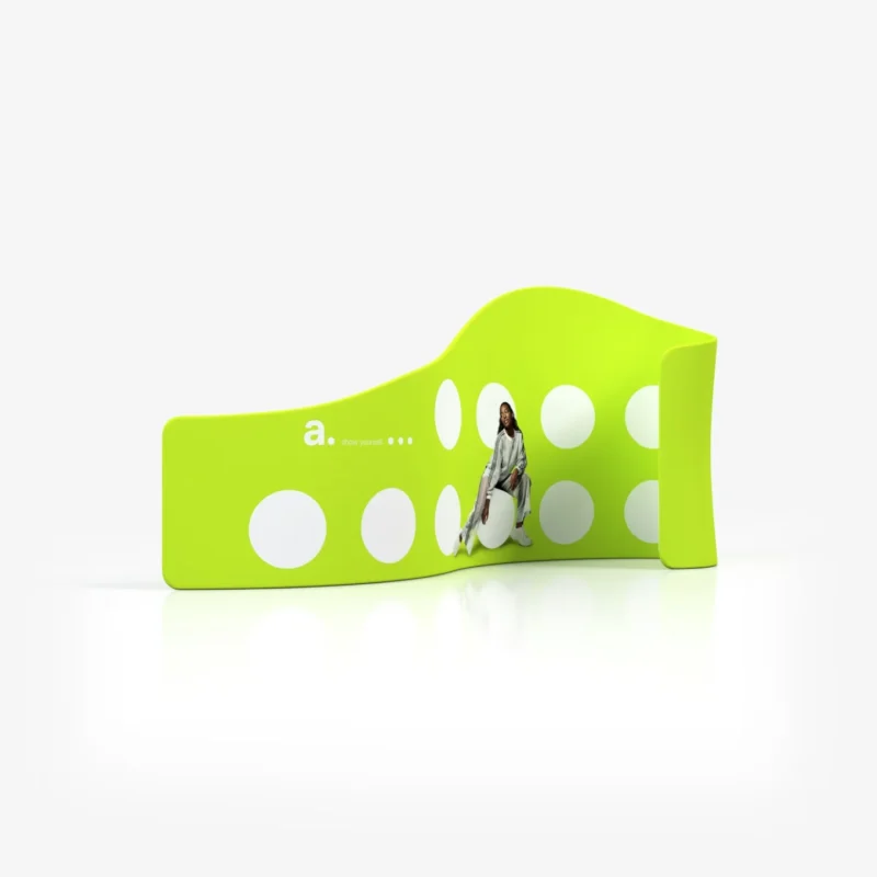 Grote golfvormige zipper wand en beurswand Wave van Eventshop.