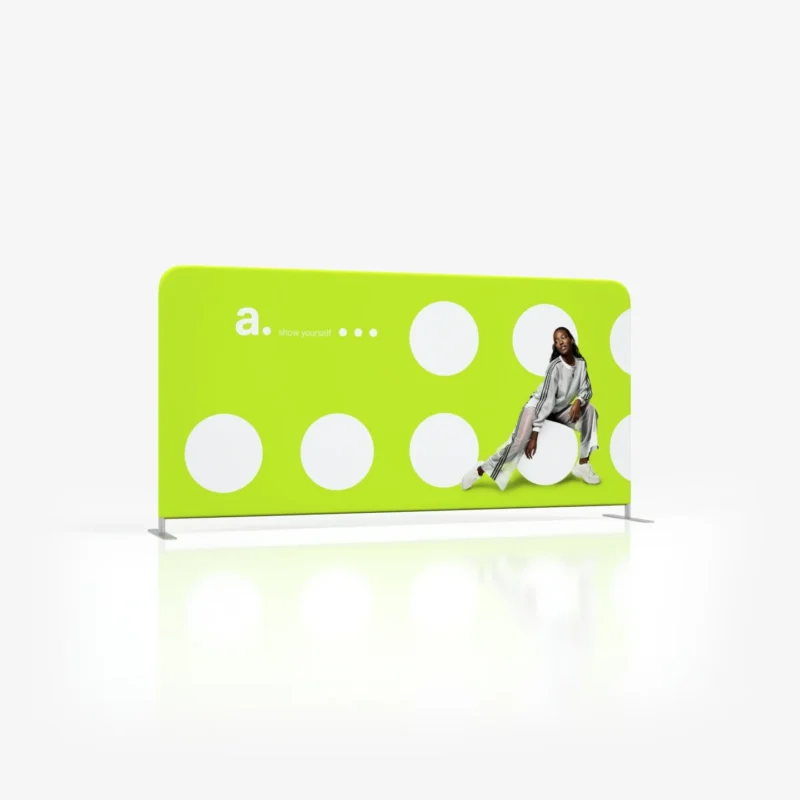 Vrijstaande mobiele scheidingswand Horizontal als ruimtedeler en zipper wand van Eventshop.