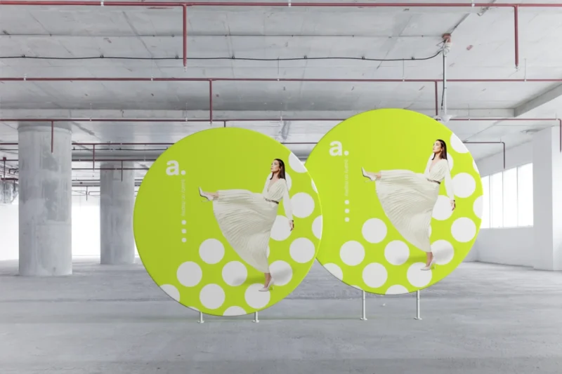 Unieke ronde zipper beurswand Flat Ring van Eventshop.