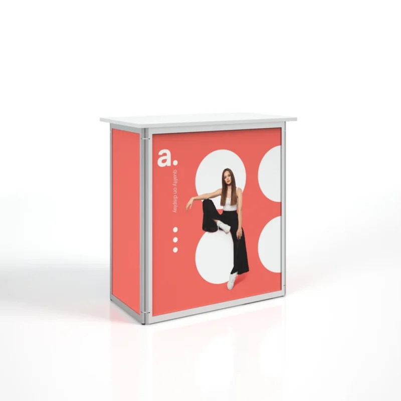 beursbalie - balie bedrukken - statafel bedrukken - presentatiebalie