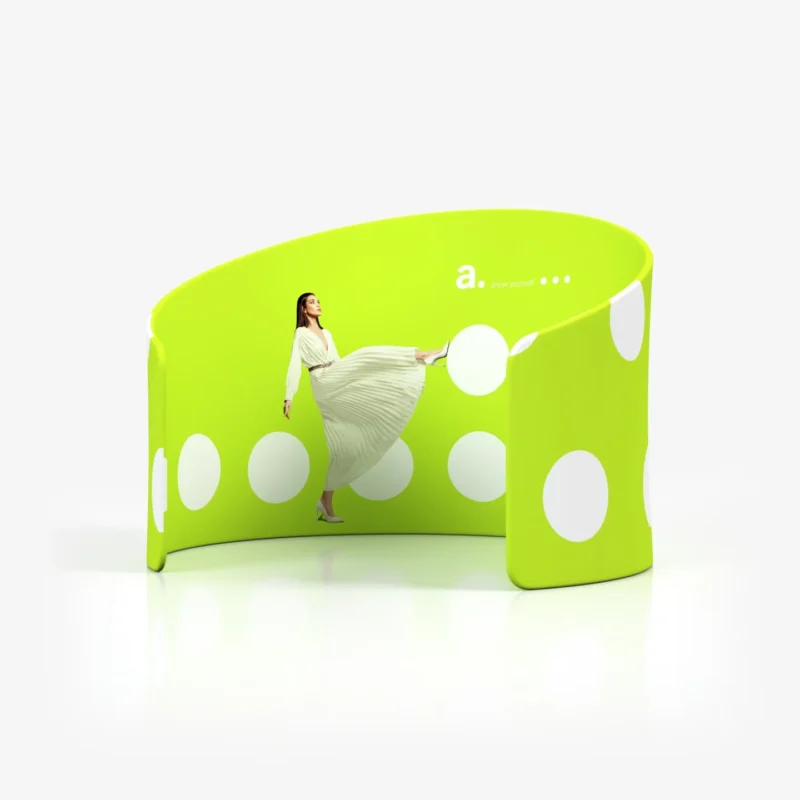 Unieke ronde zipper wand en beurswand Island van Eventshop.