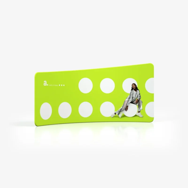 Subtiel gebogen zipper wand en beurswand Fall van Eventshop.