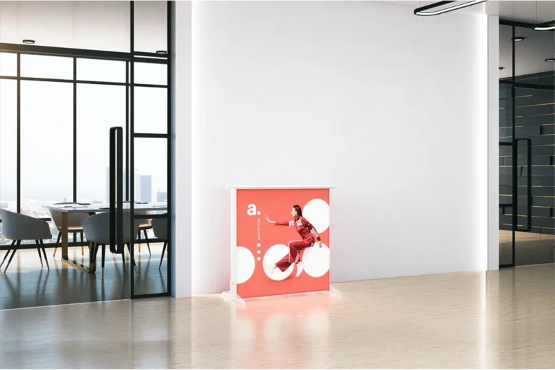 beursbalie - balie bedrukken - presentatiebalie - LED counter