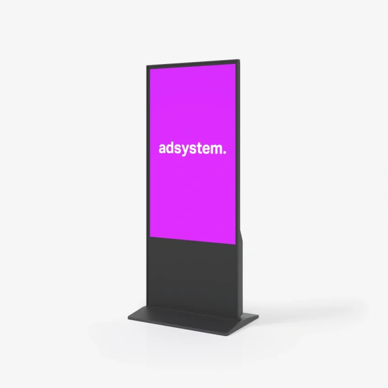 Interactieve Digital Signage Kiosk met touchscreen.