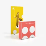 beursset met textielframe en beursbalie