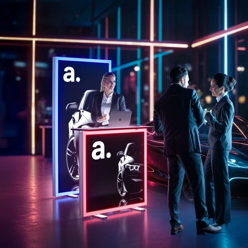 beursbalie - balie bedrukken - presentatiebalie - LED counter