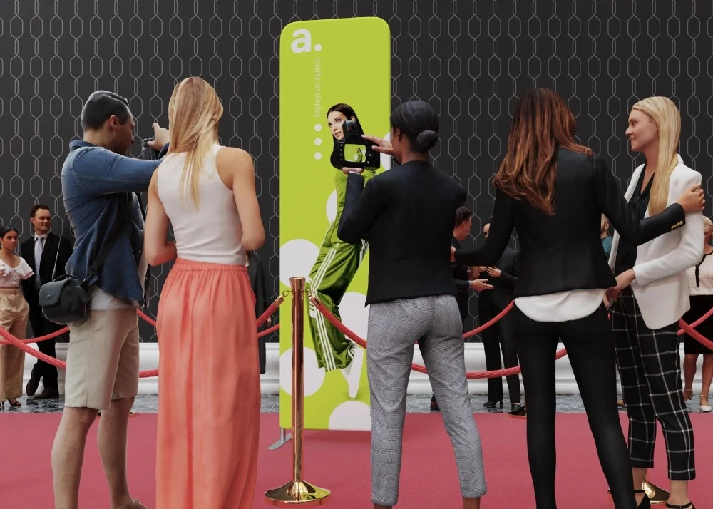 perswand op de rode loper