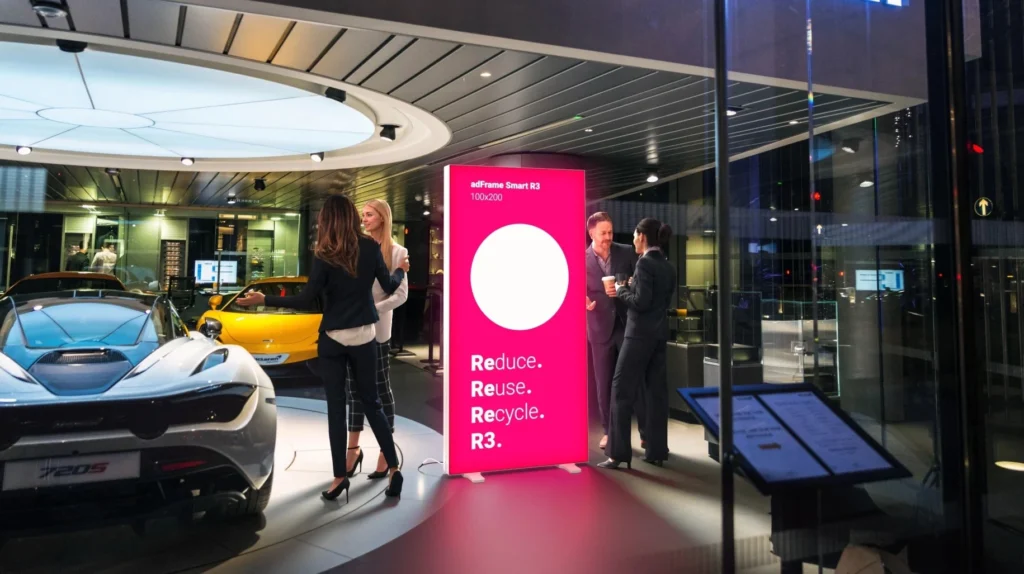 Duurzaam LED frame - duurzame verlichte beurswand van kunststof 100x200 cm