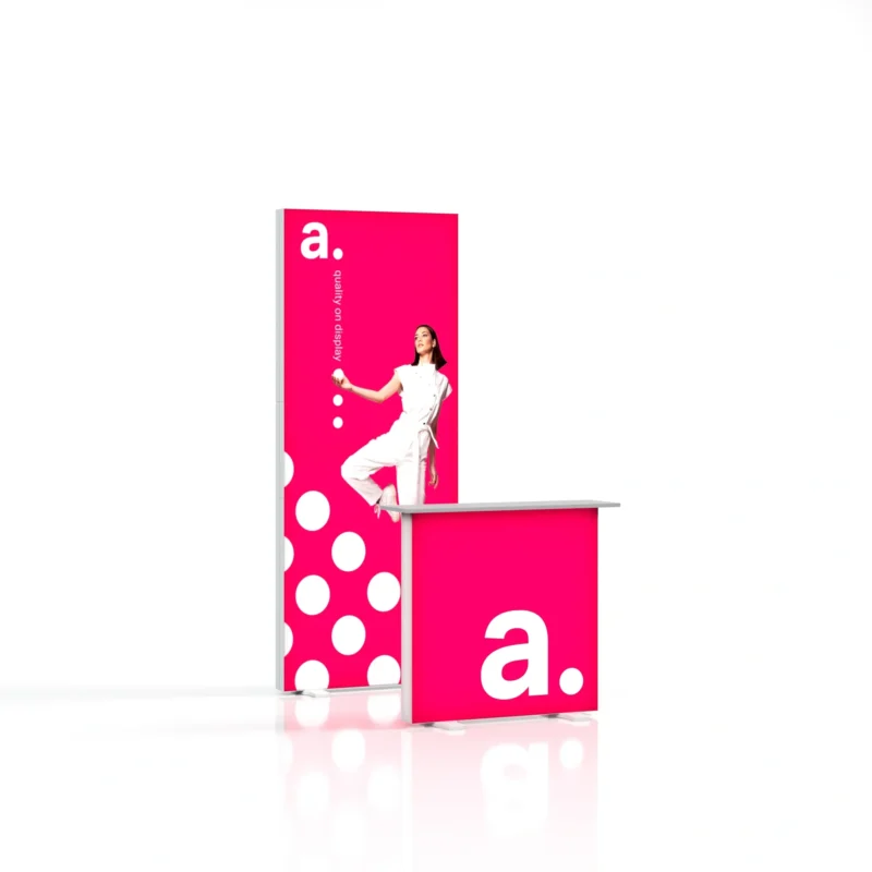 modulaire beursstand met LED frame en verlichte beursbalie