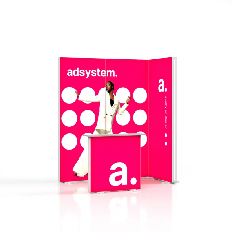 Modulaire beursstand met LED frame en verlichte beursbalie