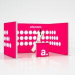 modulaire beursstand met LED frame en verlichte beursbalie