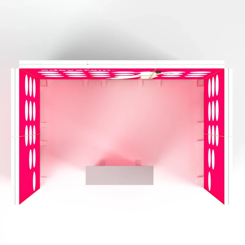 modulaire beursstand met LED frame en verlichte beursbalie