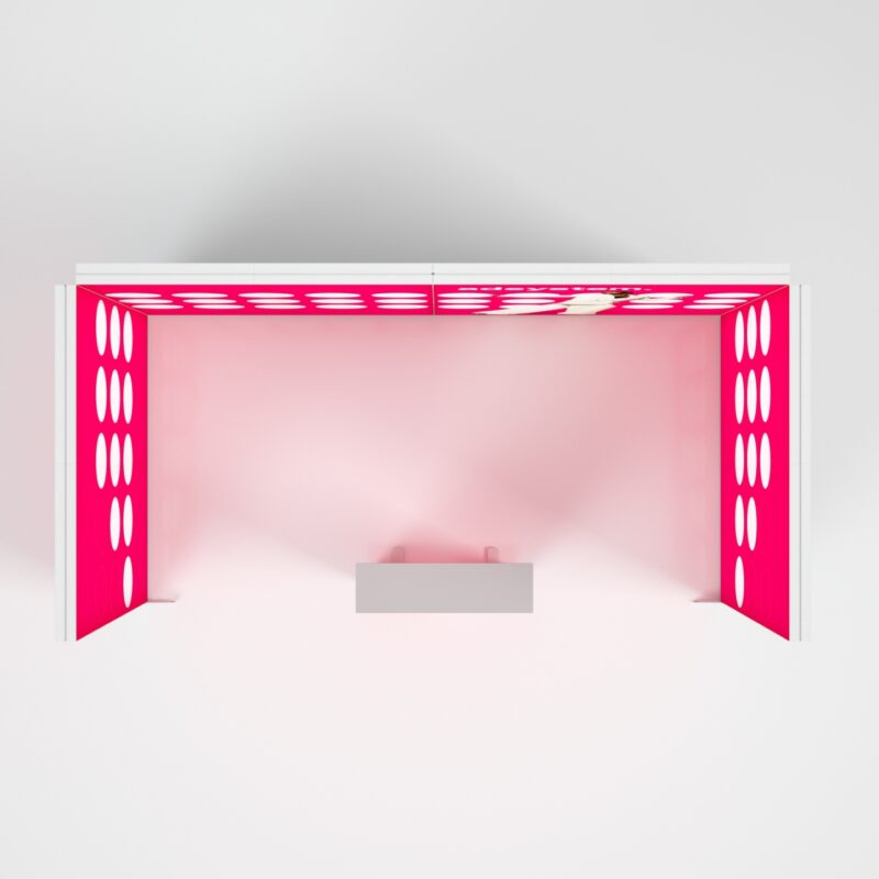 modulaire beursstand met LED frames en verlichte beurswand