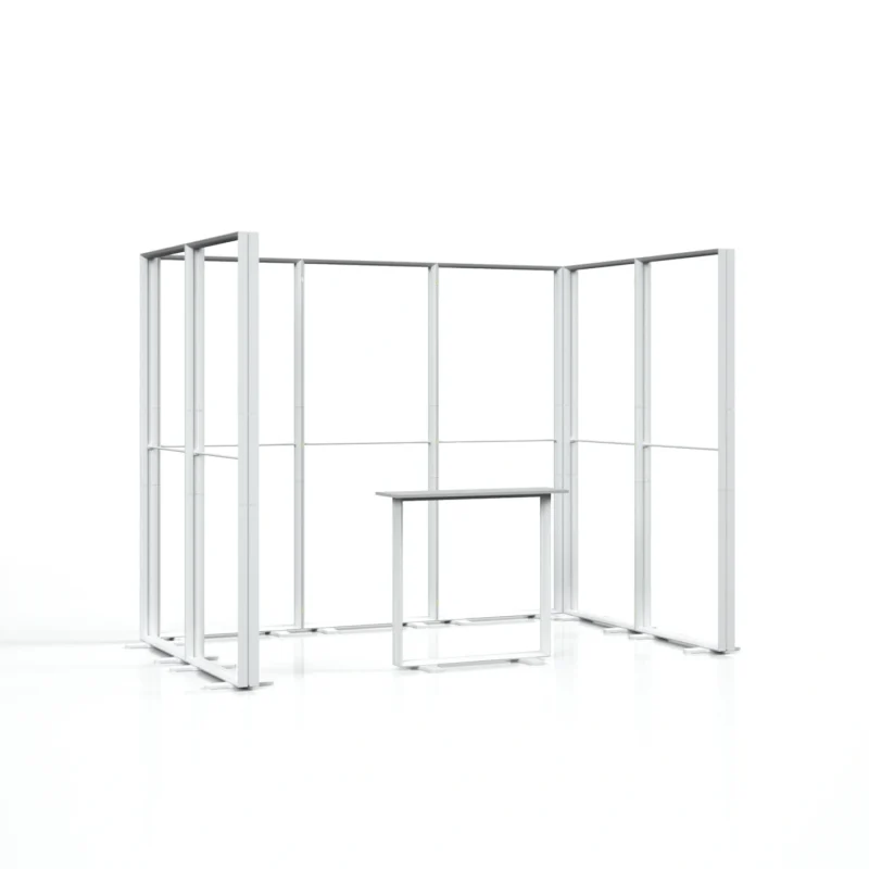 modulaire beursstand met LED frame en verlichte beursbalie