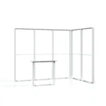 modulaire beursstand met LED frames en verlichte beursbalie