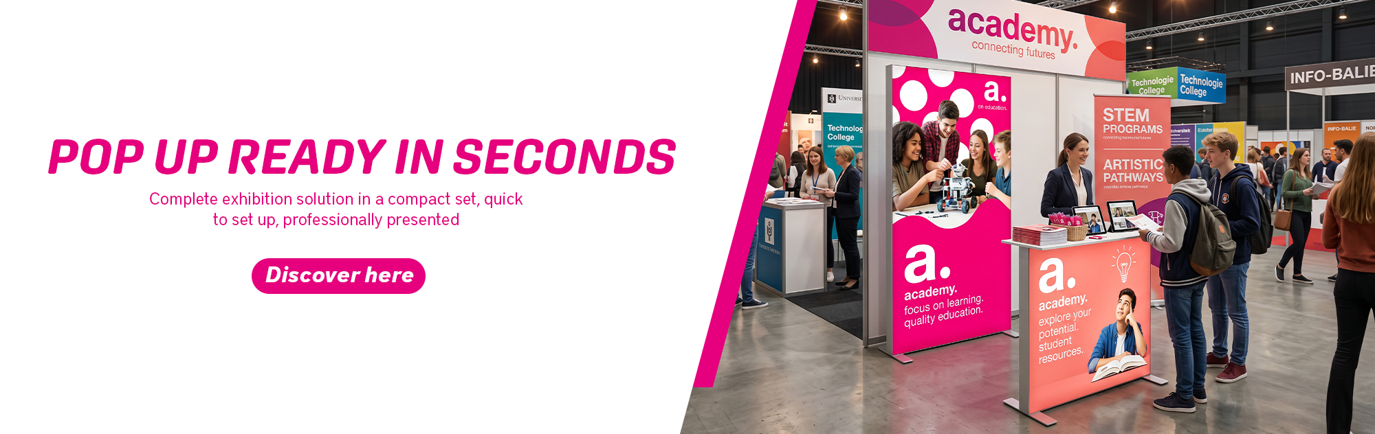 Banners Eventshop pop up en
