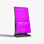 Digitaal stoepbord en verrijdbaar indoor LED scherm van Eventshop.