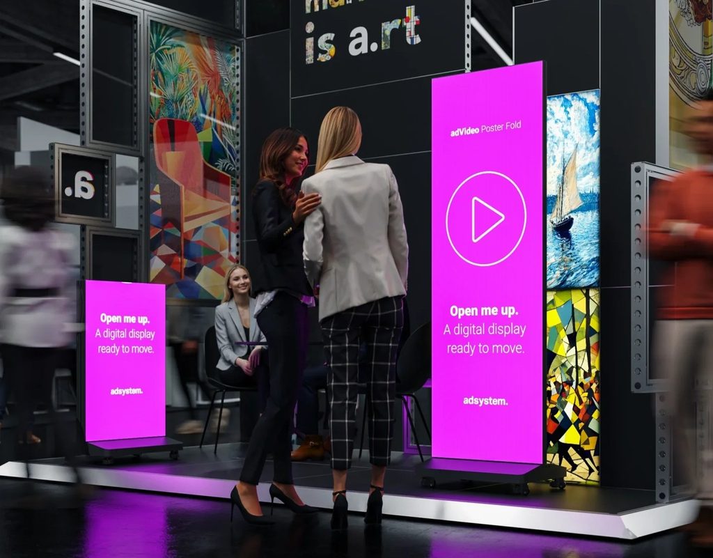 LED scherm Poster Fold van Eventshop op een beurs