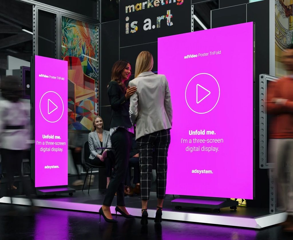 LED scherm Poster Trifold van Eventshop op een beurs
