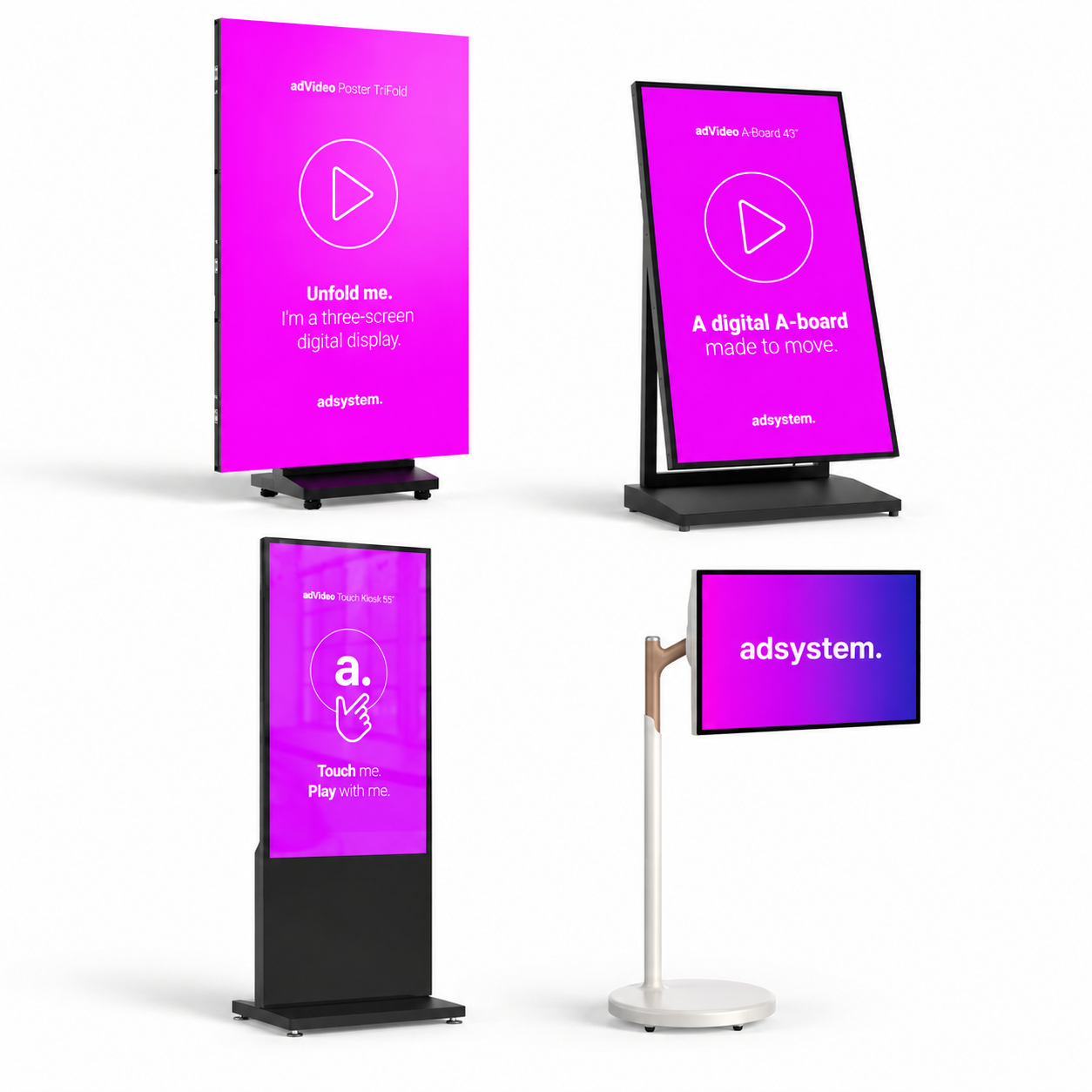 Digital signage met LED schermen, digitaal stoepbord, interactieve kiosk en videowall van Eventshop Communication Partners